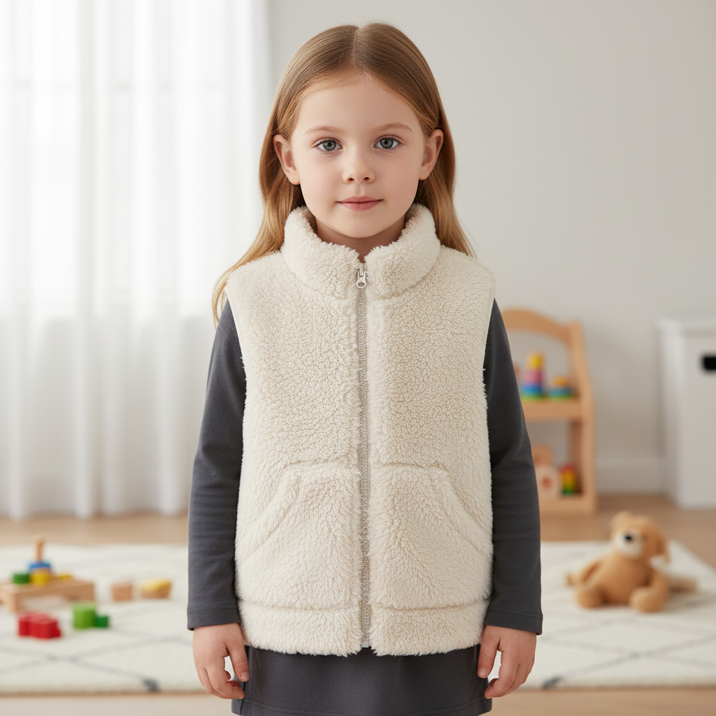 Kinderweste Fleece warm ärmellos Rollkragen