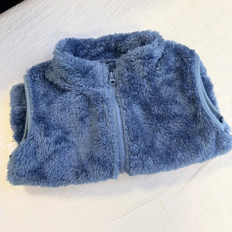 Kinderweste Fleece warm ärmellos Rollkragen
