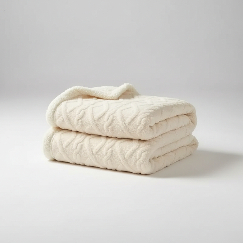 Verdickte Jacquard-Decke mit Sherpa-Futter für gemütliche Wärme