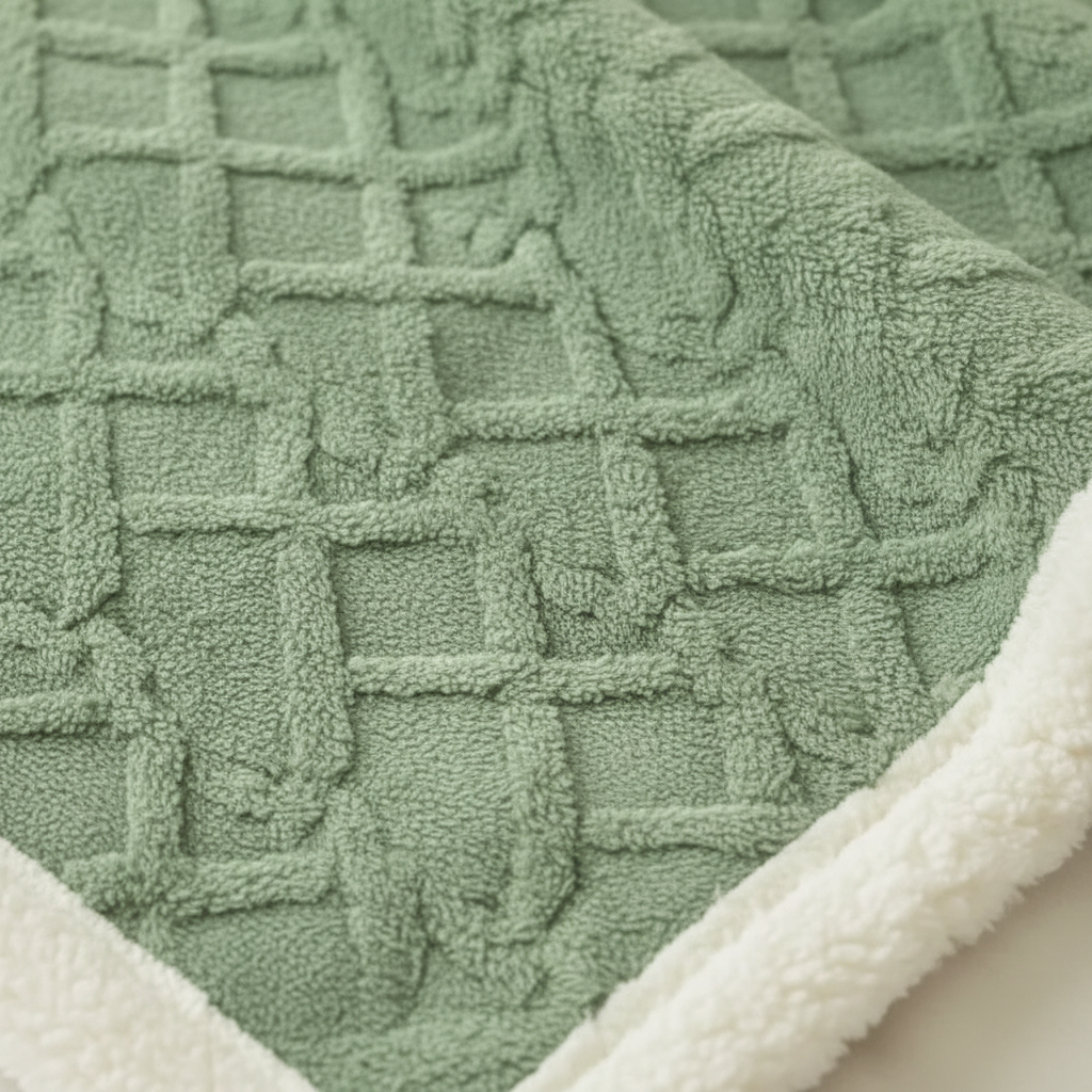 Verdickte Jacquard-Decke mit Sherpa-Futter für gemütliche Wärme