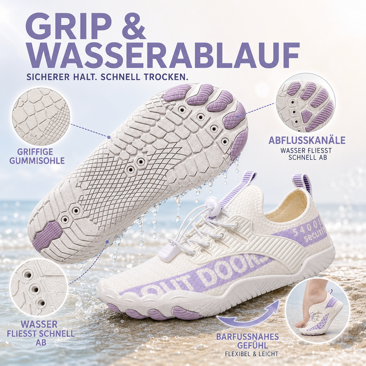 Nordspur | Tidalstep Quick-Dry Barfuß-Wasserschuhe