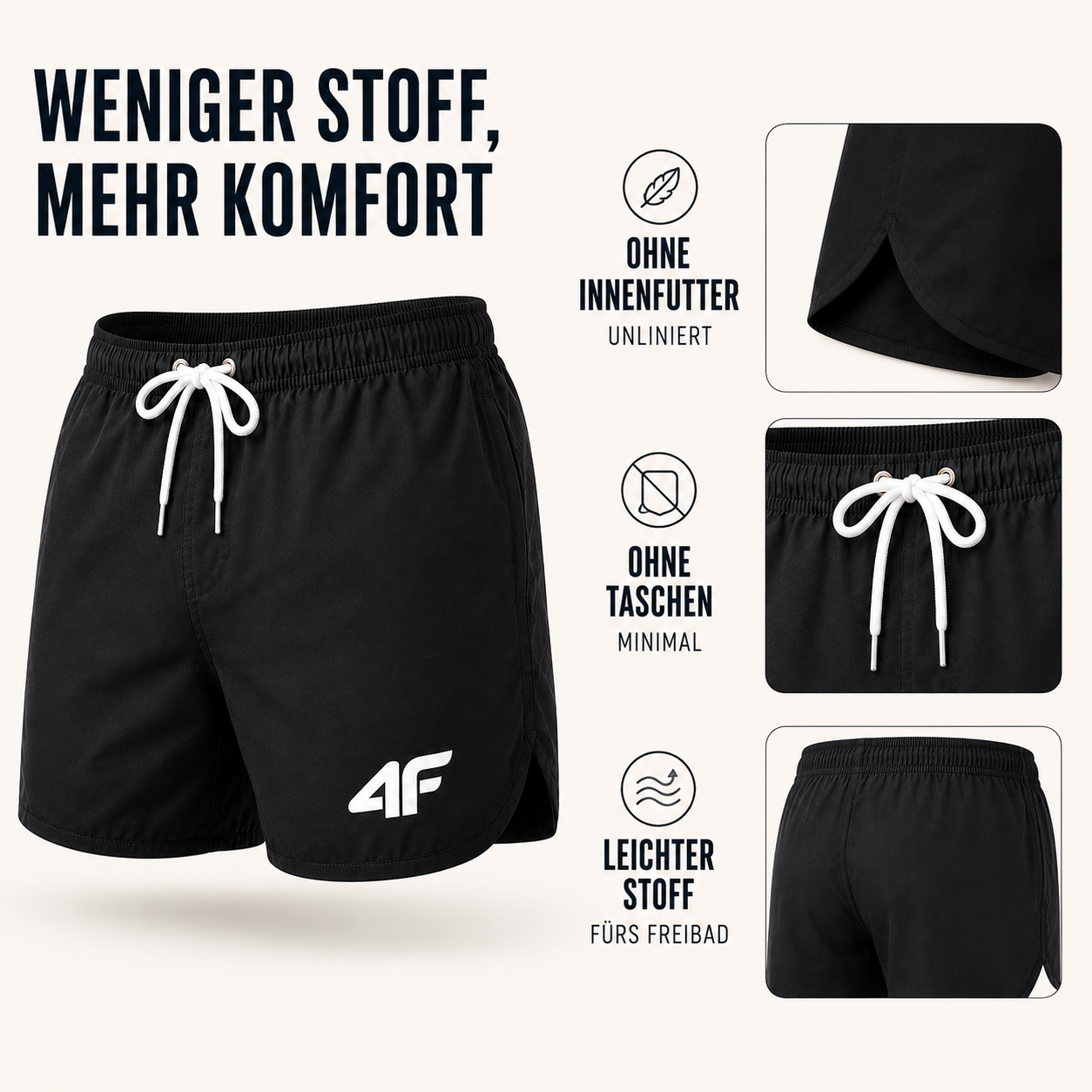 Nordspur | TideRunner Kurze Badehose Herren | 5 Zoll Schnitt, schnelltrocknend