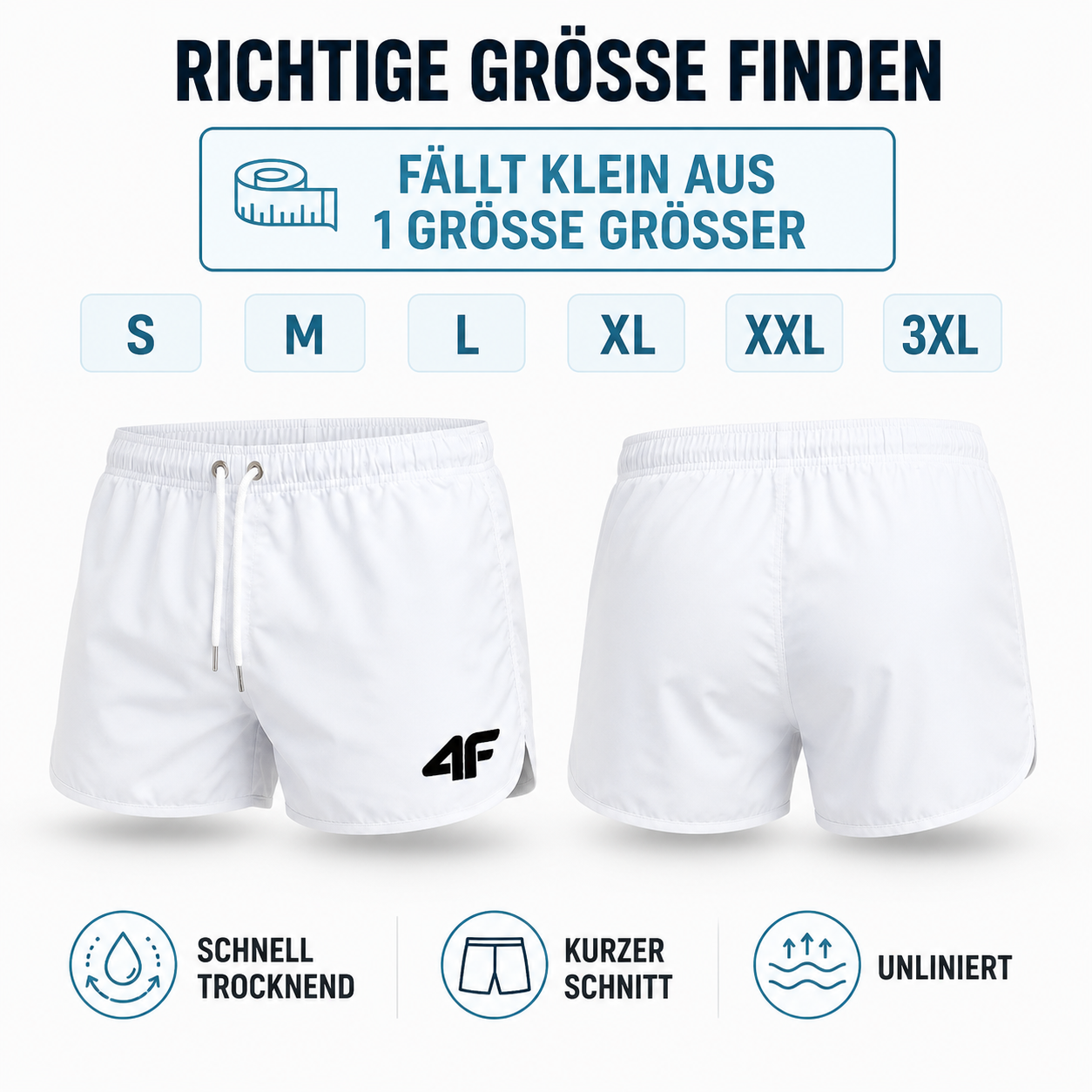 Nordspur | TideRunner Kurze Badehose Herren | 5 Zoll Schnitt, schnelltrocknend