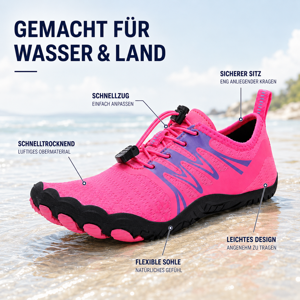 Nordspur | Tidestep Schnelltrocknender Barfuß-Wassersneaker