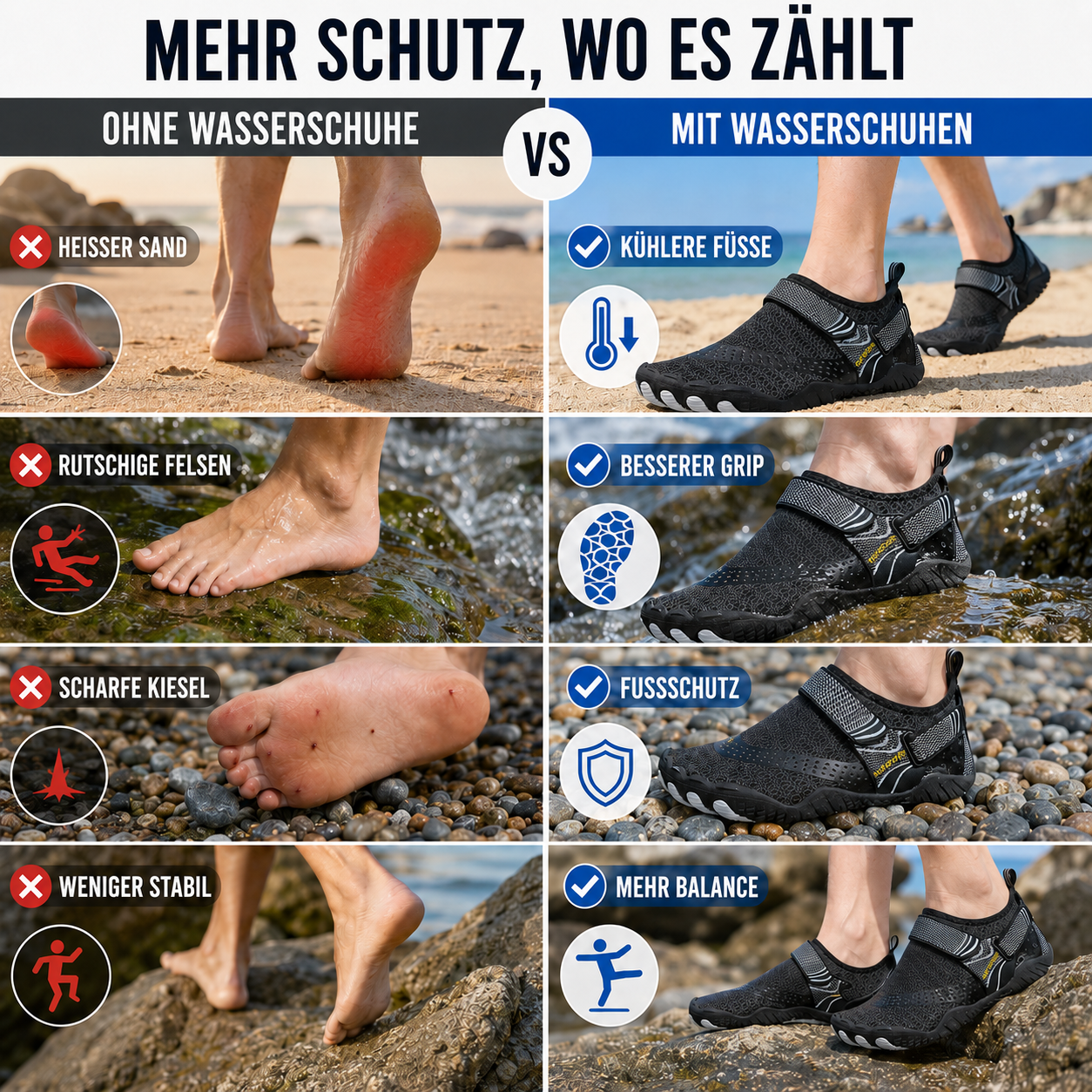 Nordspur | Tidewade Aqua Schuh mit Fünf-Zehen-Sohle Quick-Dry