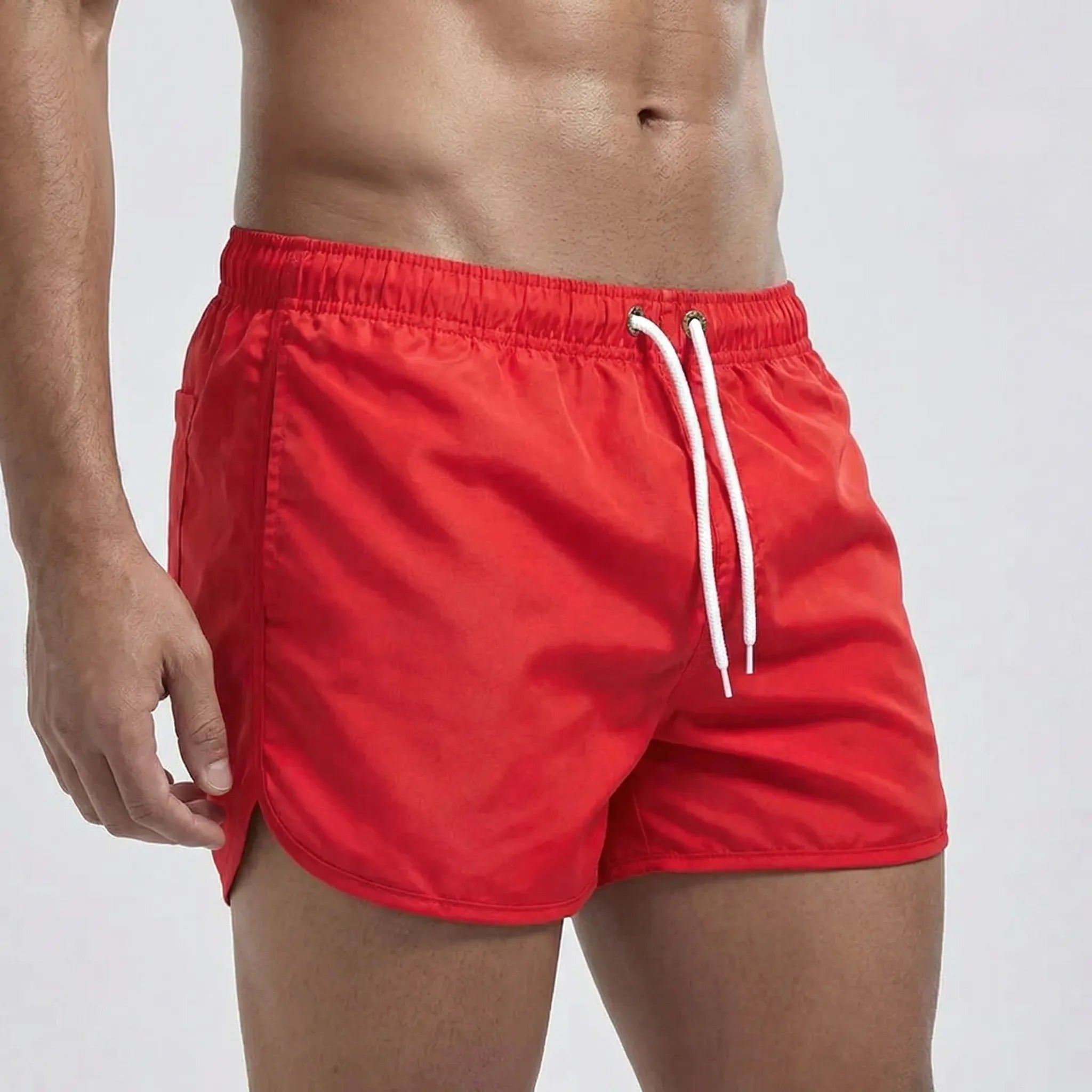 Herren-Badeshorts Niedrigschaft leicht kurze Länge Strandshorts
