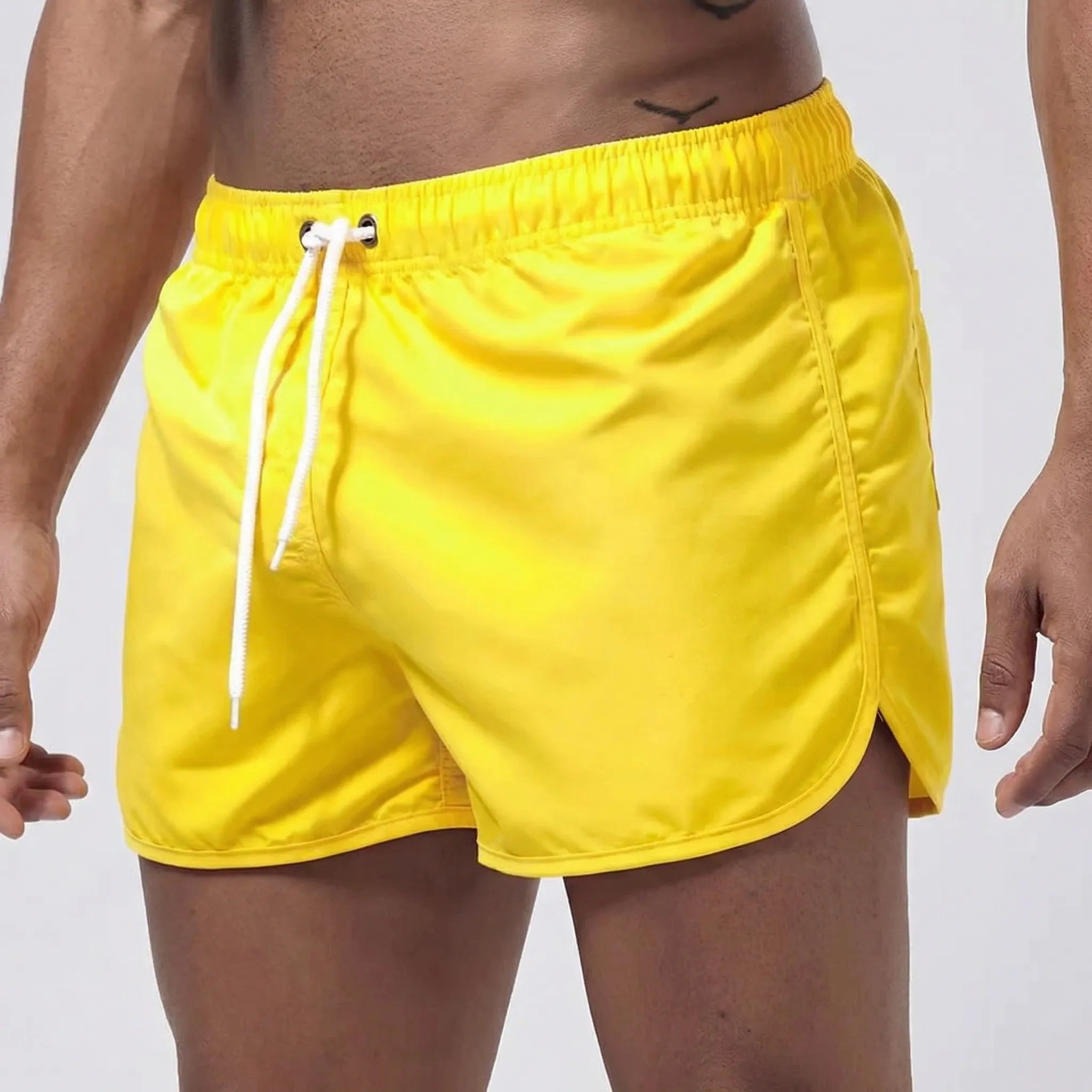 Herren-Badeshorts Niedrigschaft leicht kurze Länge Strandshorts