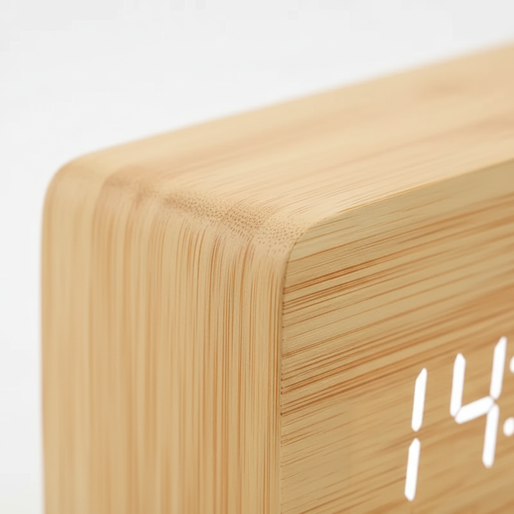 Holz-LED-Wecker mit digitaler Anzeige für Zeit und Temperatur