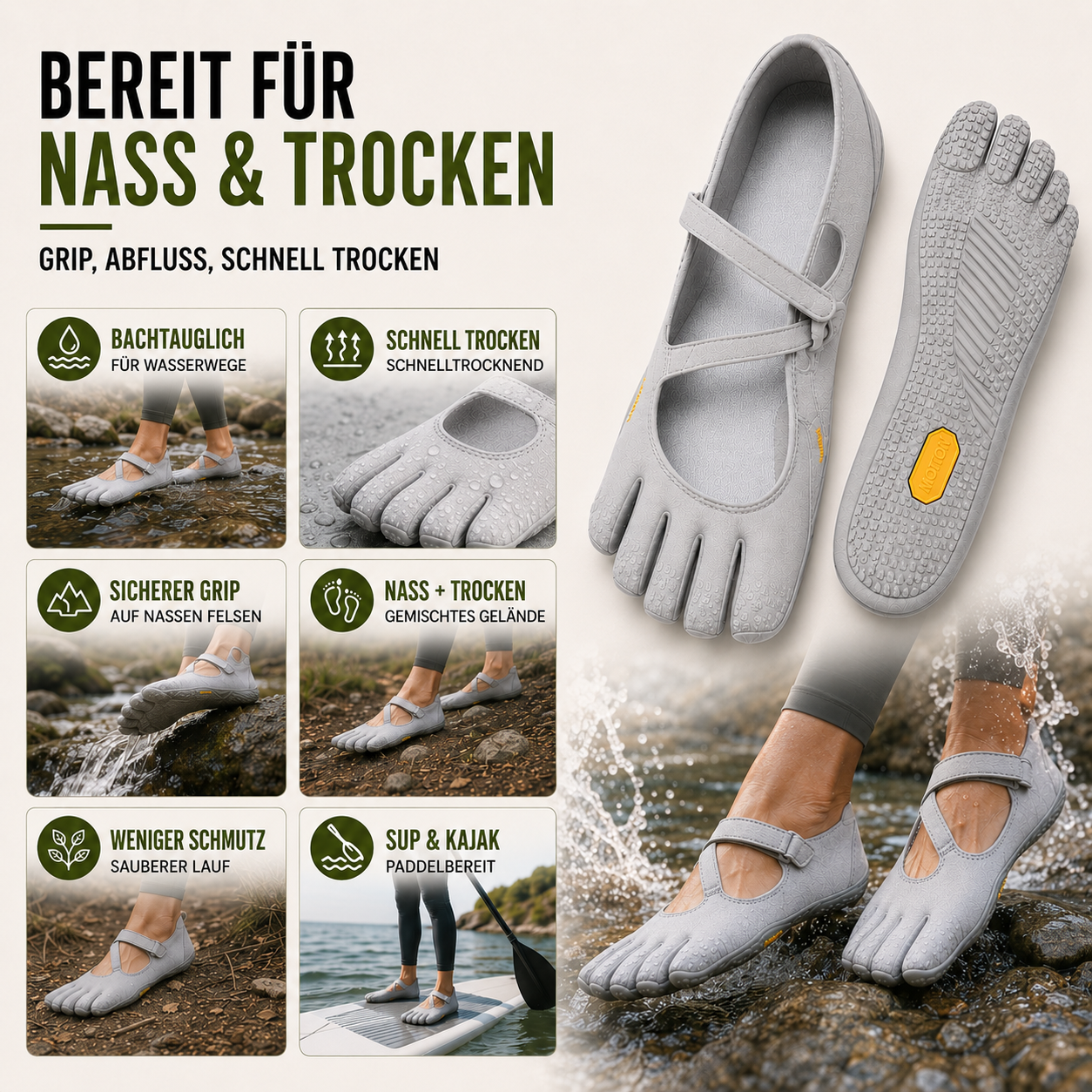 Nordspur | Toevara Fünf-Zehen-Minimalisten-Flachschuh