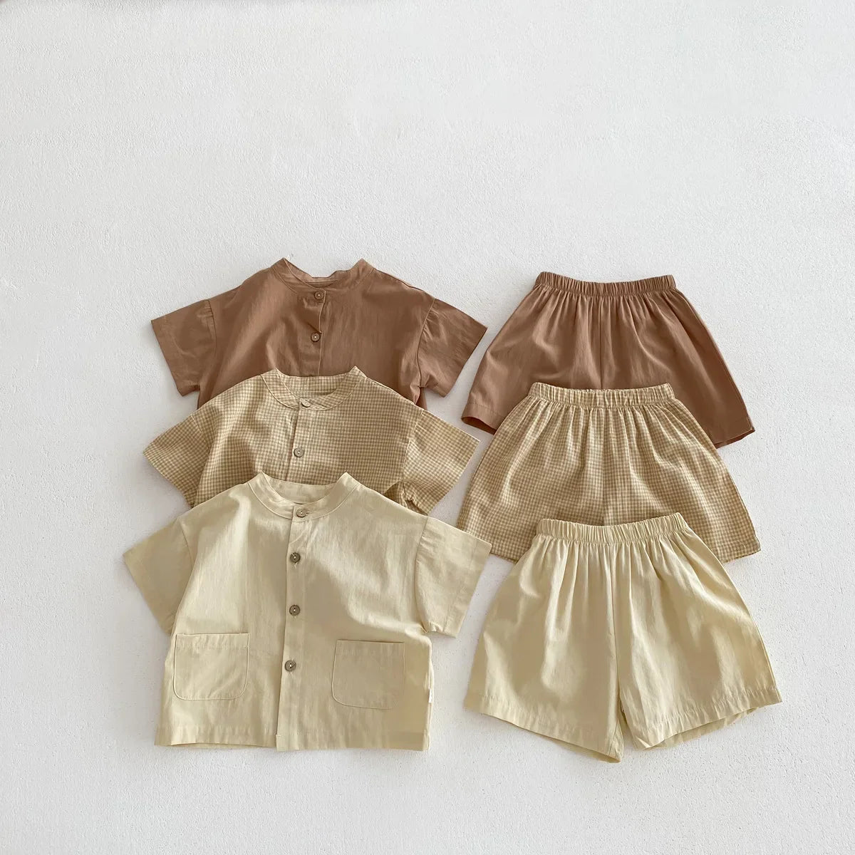 Jungen Kurzarmhemd und Shorts Set mit elastischem Bund