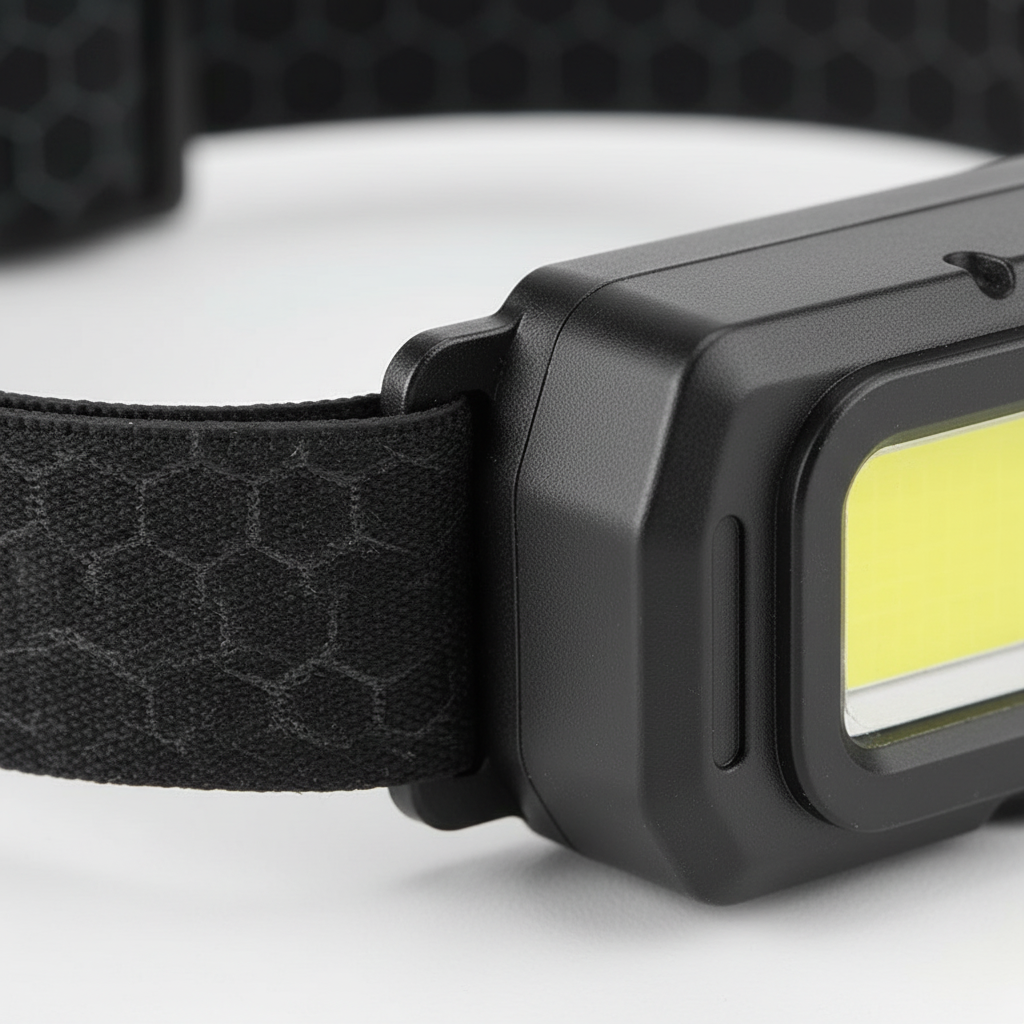 LED-Stirnlampe aufladbar mit Doppelstrahl und Bewegungssensor wasserdicht