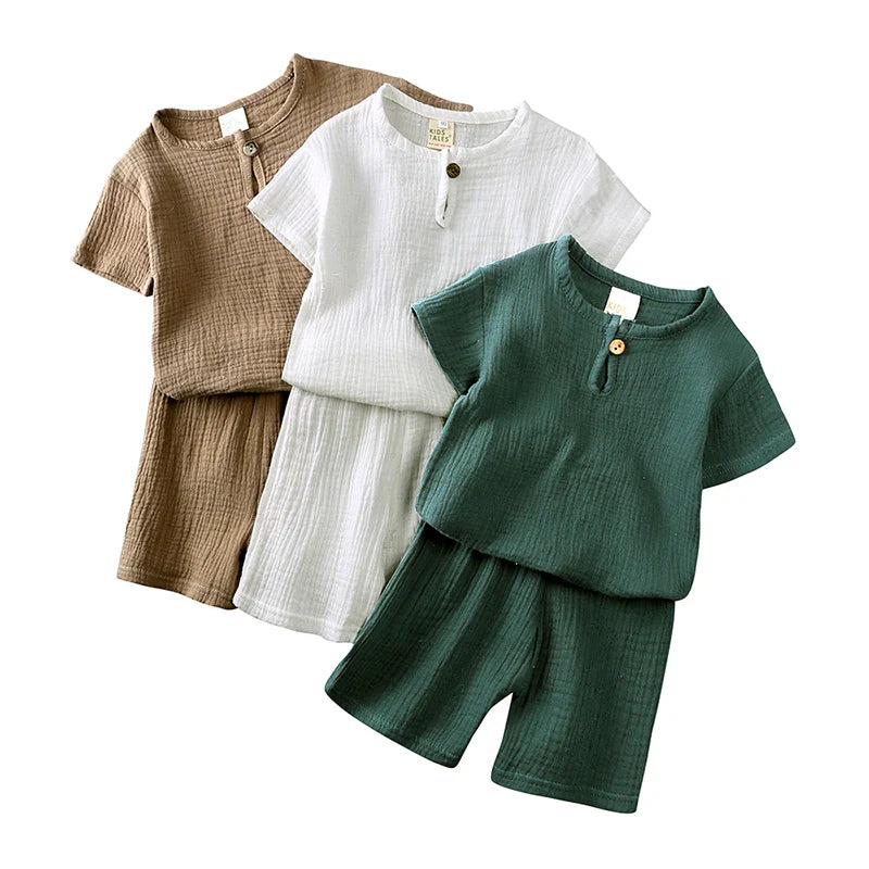Baby Sommer Set aus Kurzarm Oberteil und Shorts für Jungen und Mädchen
