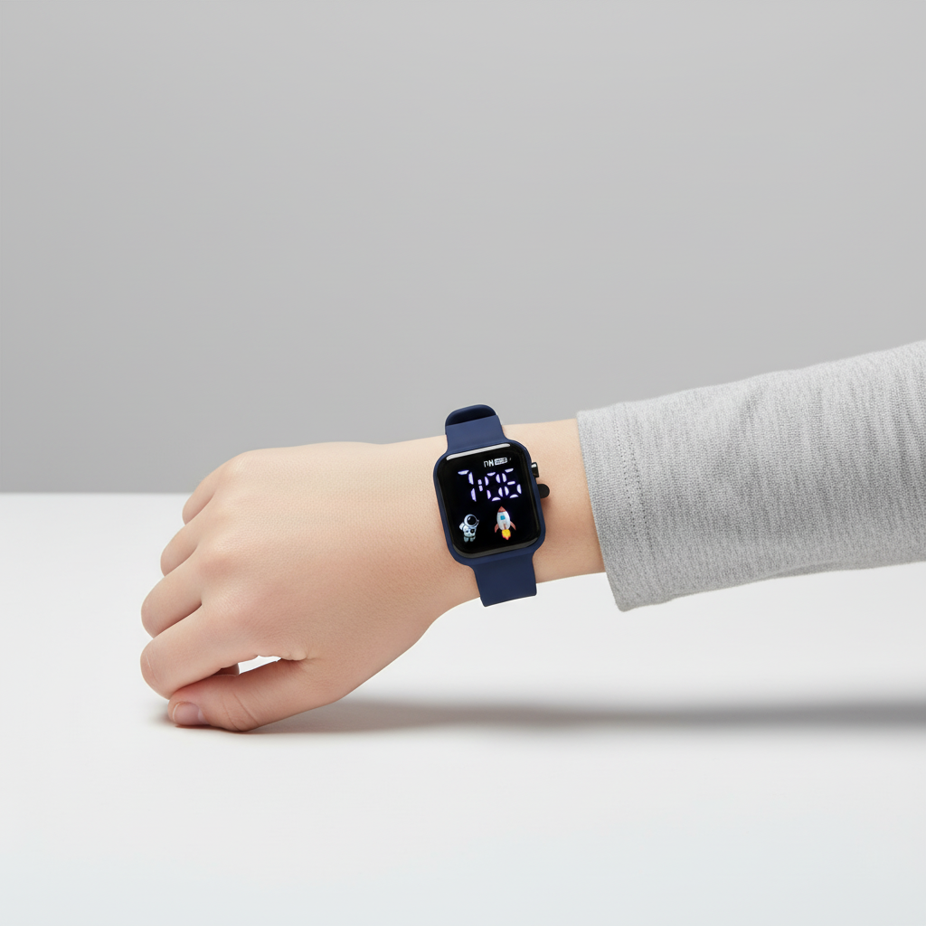 Kinder Smartwatch mit Touchscreen und Weltraum-Design