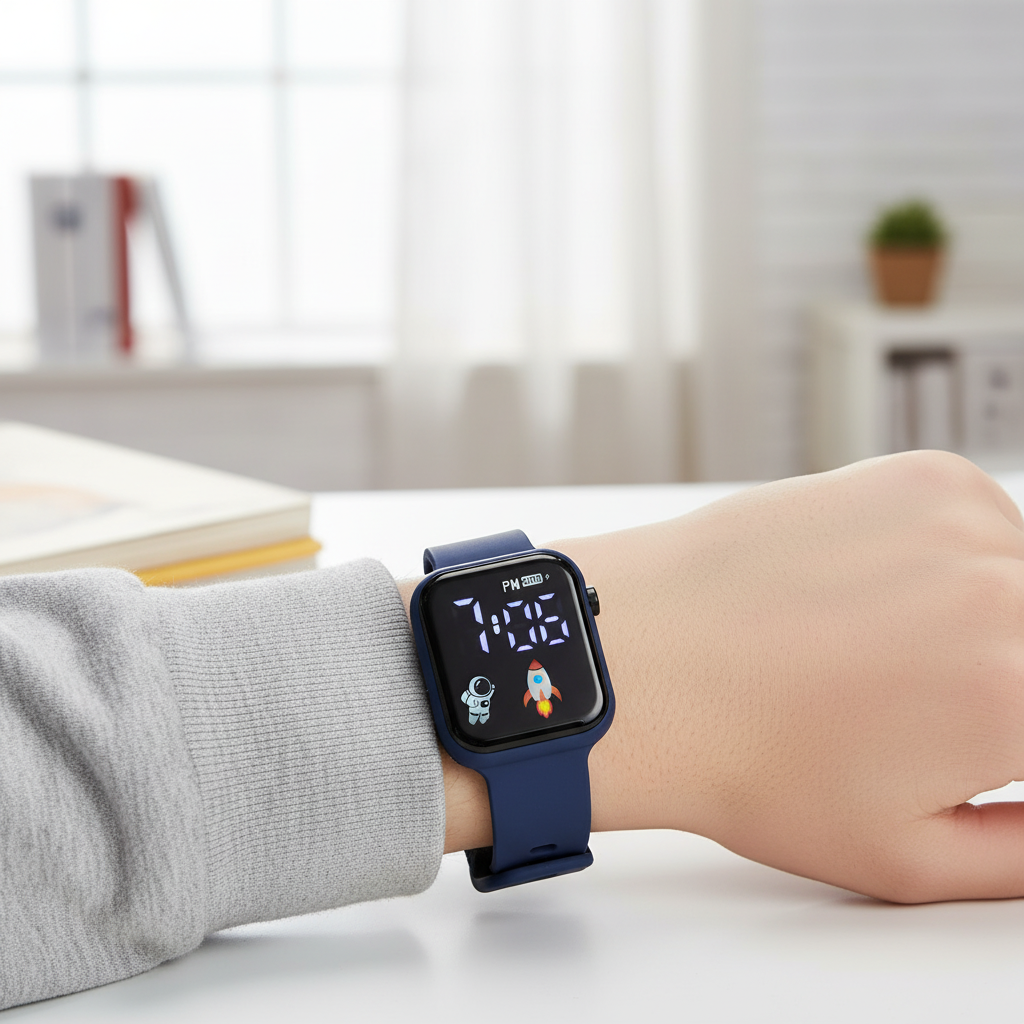 Kinder Smartwatch mit Touchscreen und Weltraum-Design
