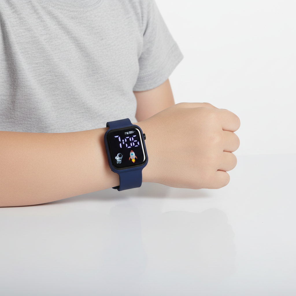 Kinder Smartwatch mit Touchscreen und Weltraum-Design