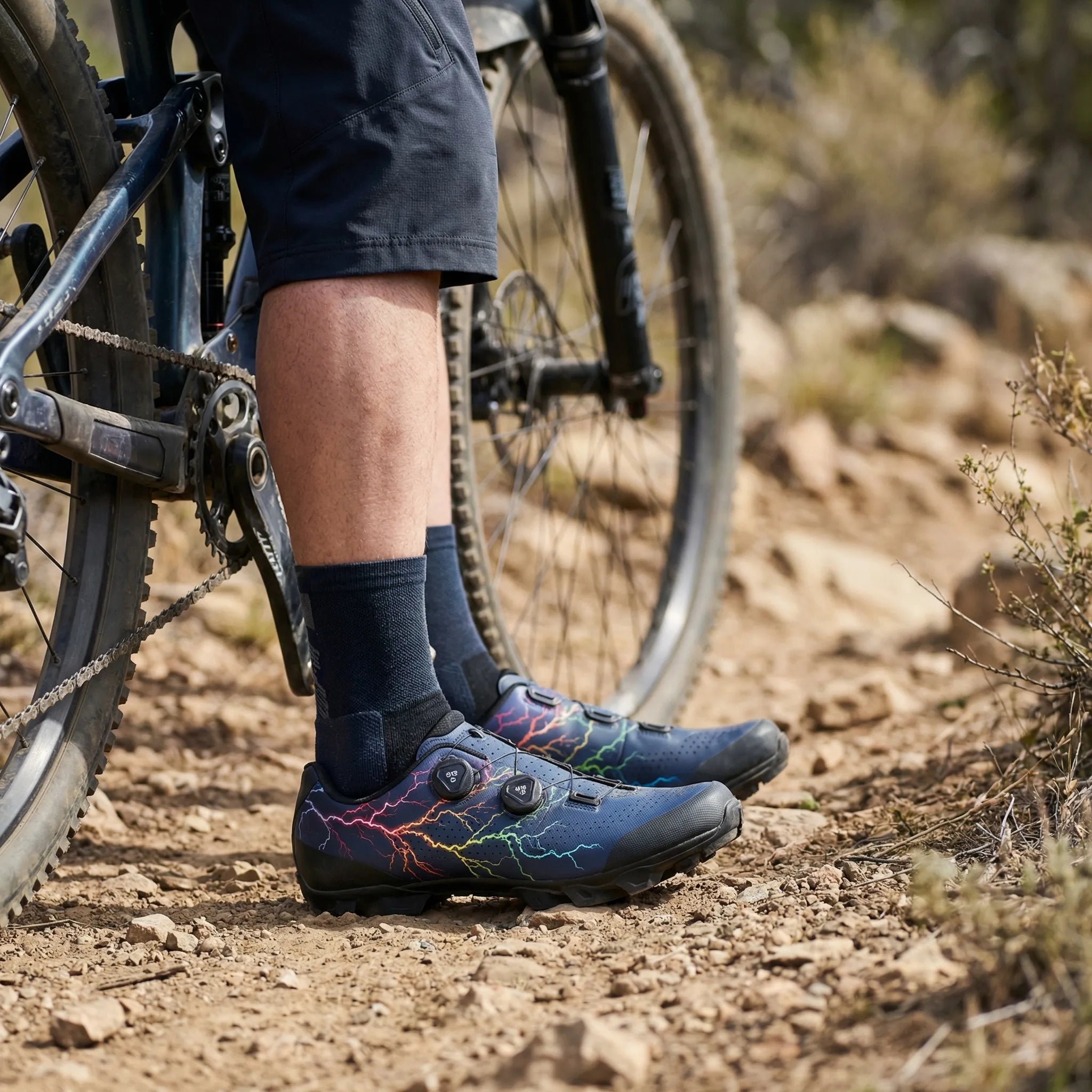 SPD-kompatible Mountainbike-Radschuhe mit Drehverschluss und Profillaufsohle