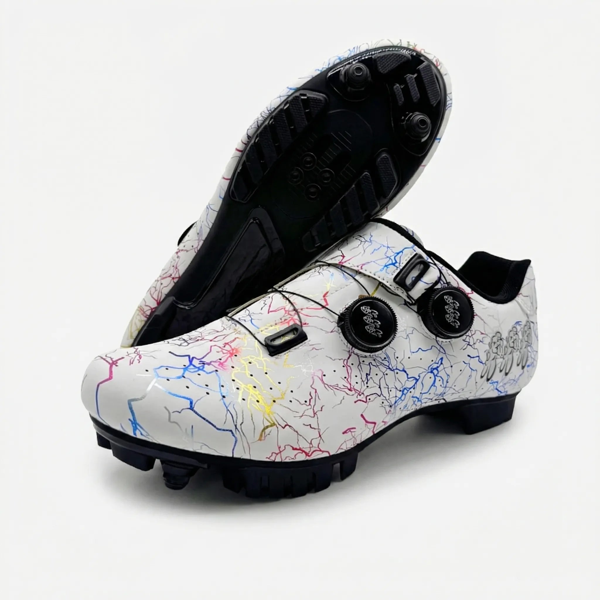 SPD-kompatible Mountainbike-Radschuhe mit Drehverschluss und Profillaufsohle