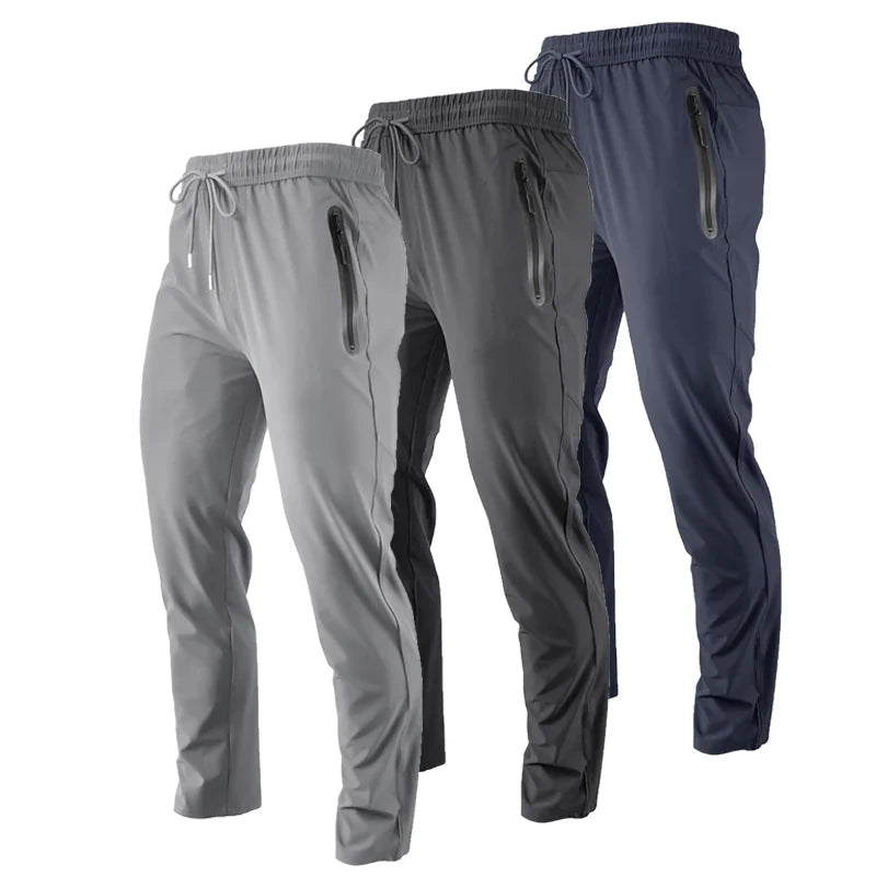 Herren Jogginghose Slim Fit für Training und Freizeit mit Reißverschlusstaschen