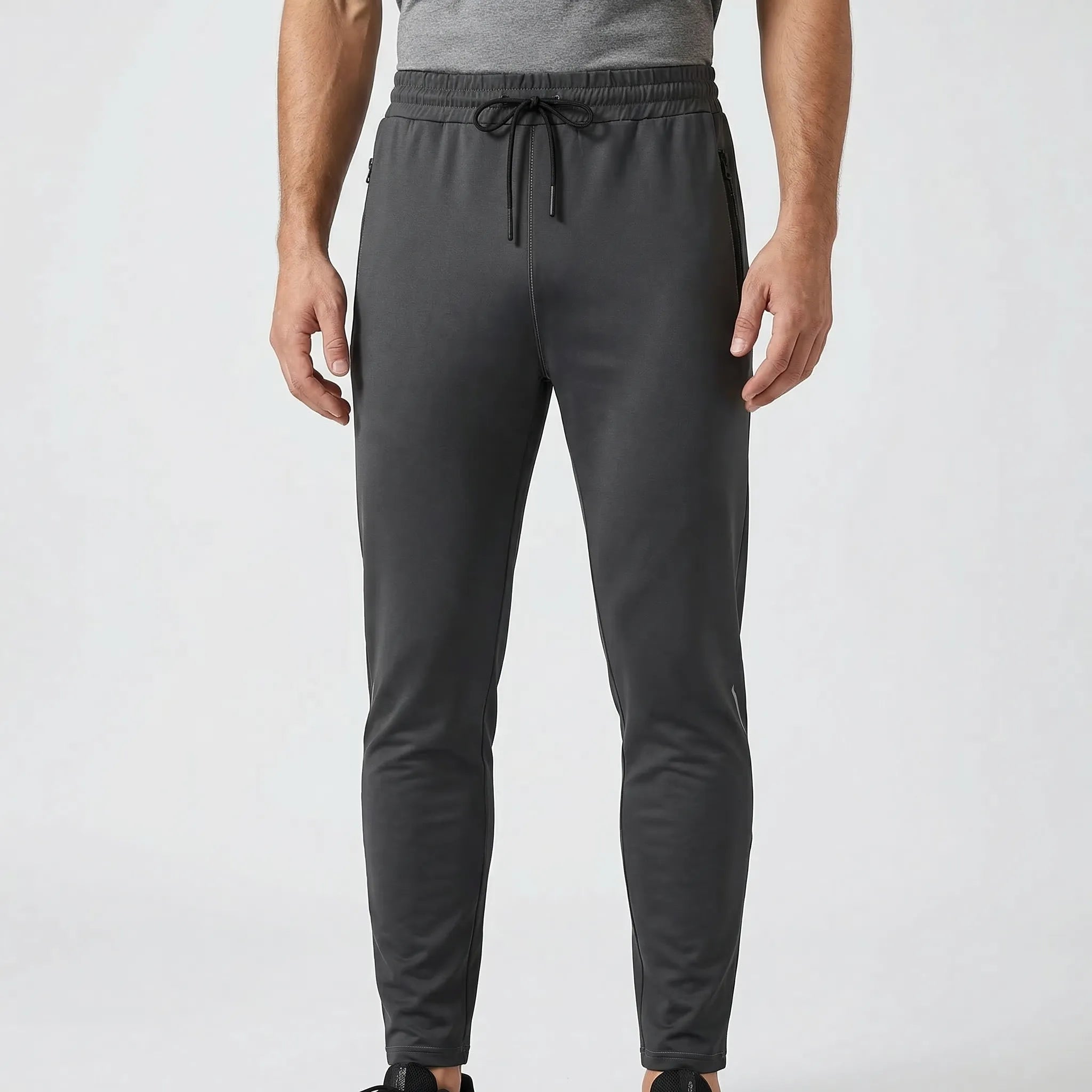 Herren Jogginghose Slim Fit für Training und Freizeit mit Reißverschlusstaschen