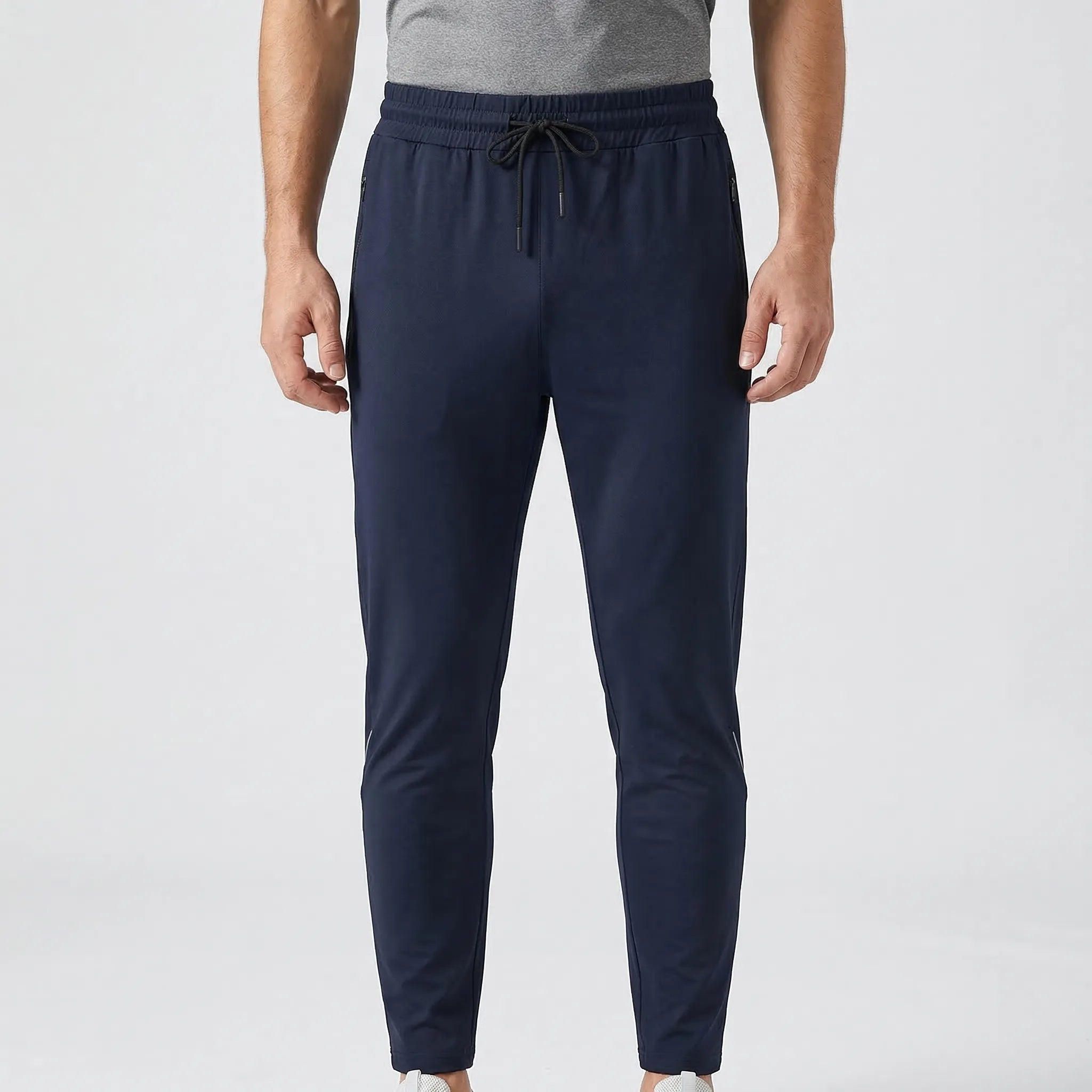 Herren Jogginghose Slim Fit für Training und Freizeit mit Reißverschlusstaschen