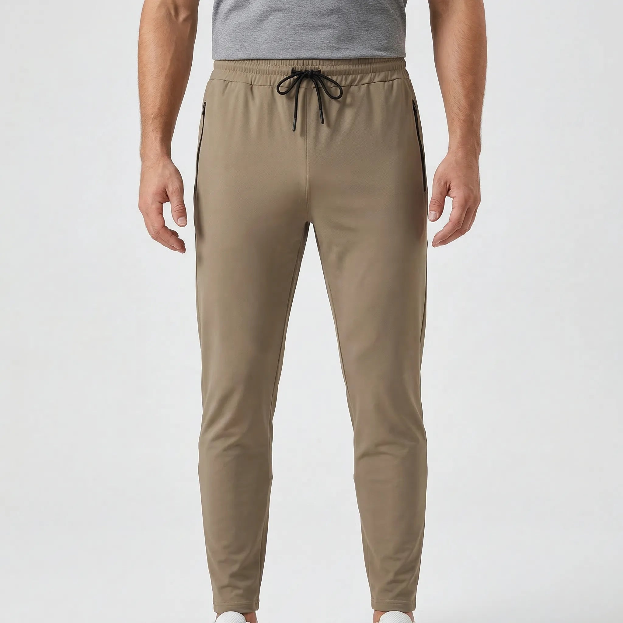 Herren Jogginghose Slim Fit für Training und Freizeit mit Reißverschlusstaschen