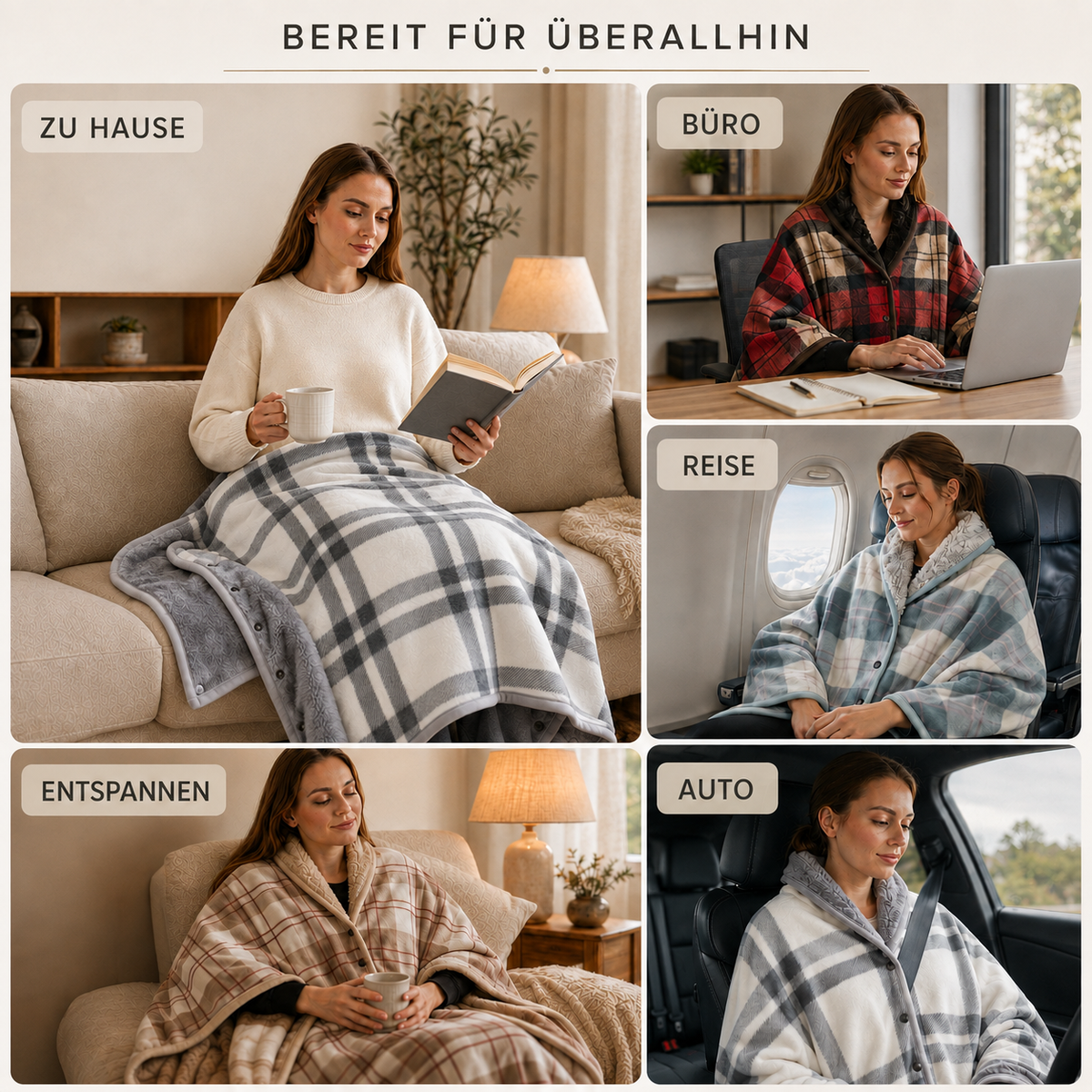 Nordspur | Tragbares Flanell-Umhang-Decke