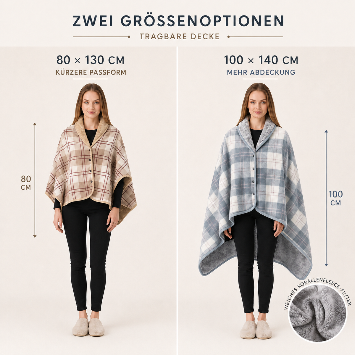 Nordspur | Tragbares Flanell-Umhang-Decke