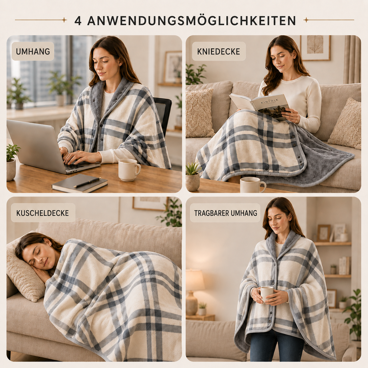 Nordspur | Tragbares Flanell-Umhang-Decke