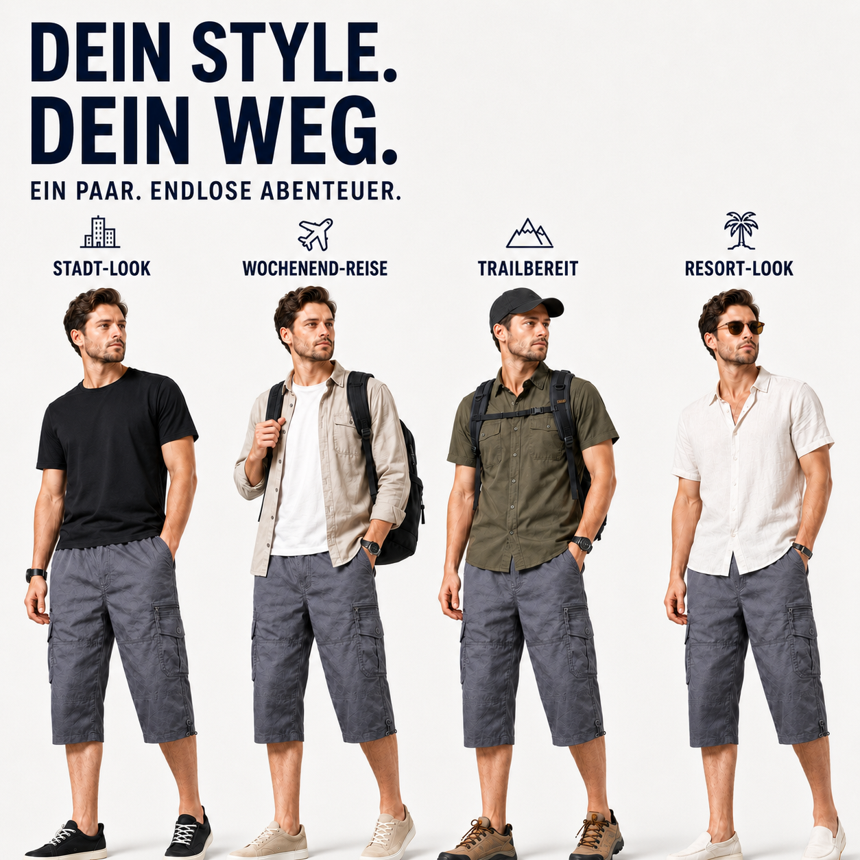 Nordspur | TrailKeen Locker Geschnittene Cargo-Shorts unter dem Knie