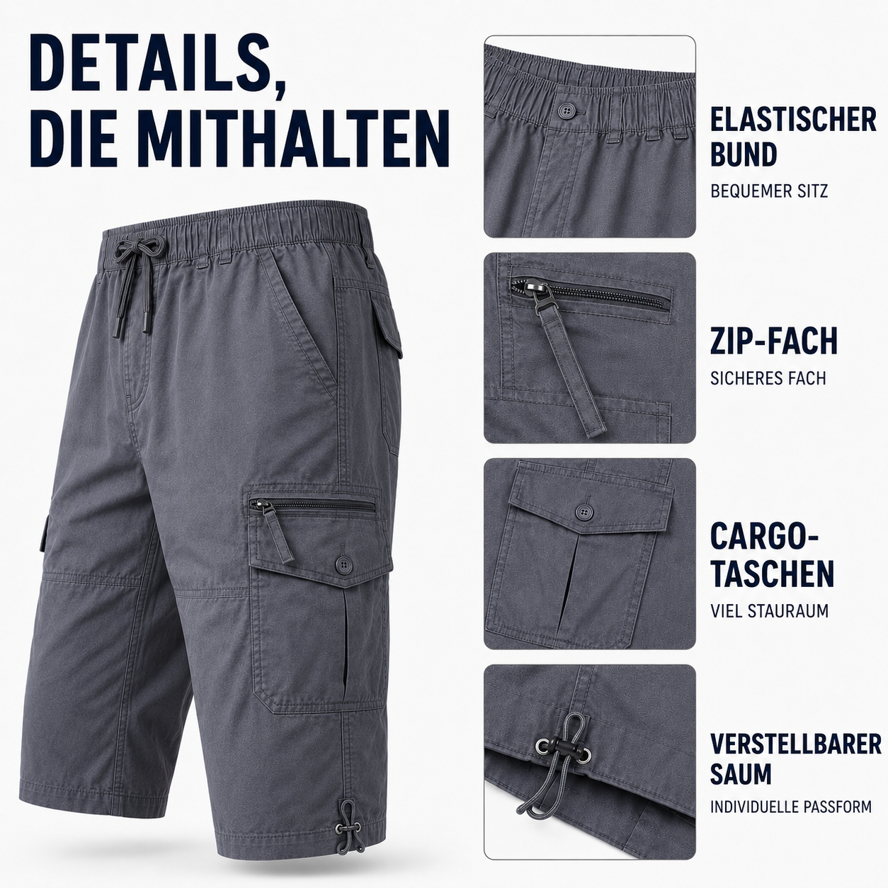 Nordspur | TrailKeen Locker Geschnittene Cargo-Shorts unter dem Knie