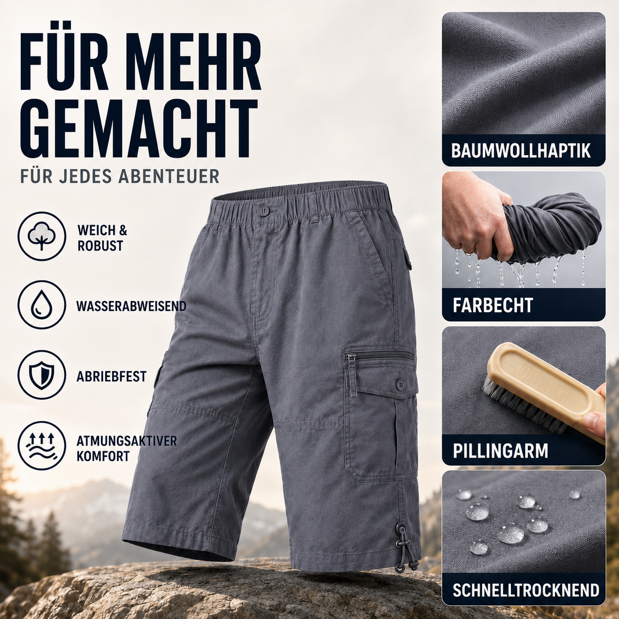 Nordspur | TrailKeen Locker Geschnittene Cargo-Shorts unter dem Knie