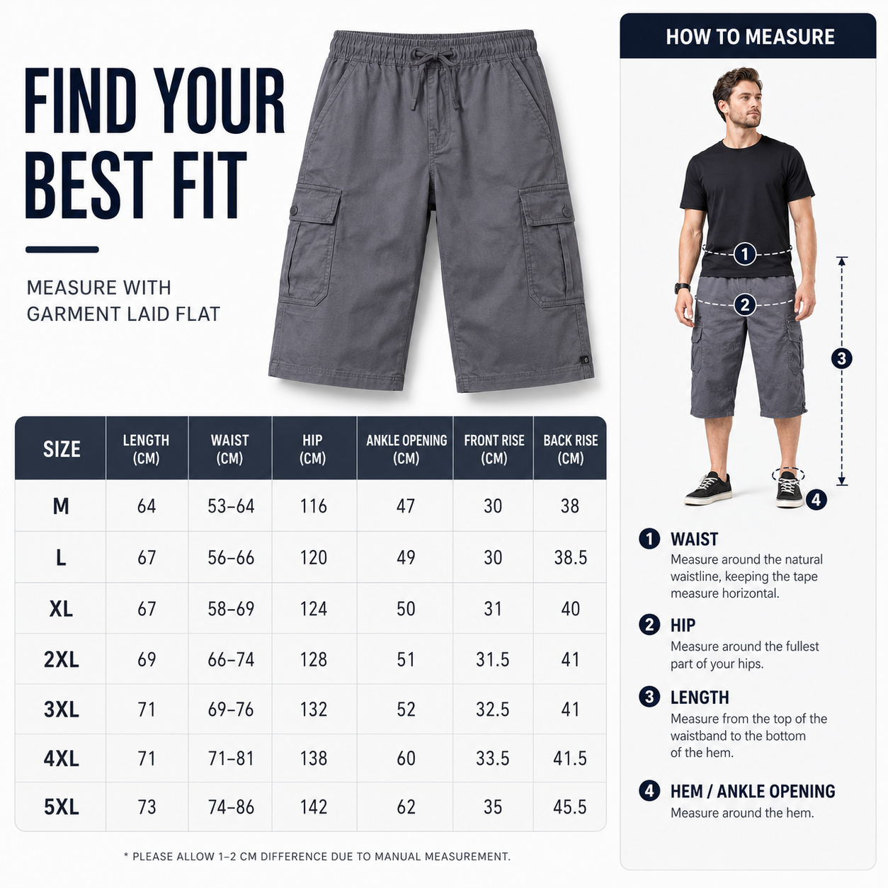 Nordspur | TrailKeen Lockere Cargo-Shorts Knielang