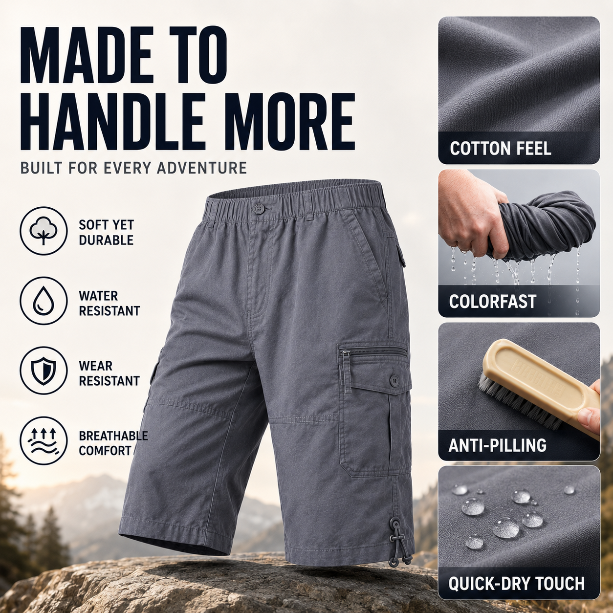 Nordspur | TrailKeen Lockere Cargo-Shorts Knielang