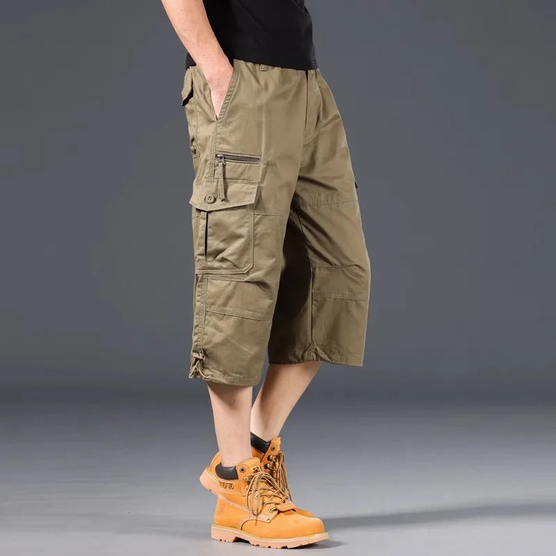 Cargo-Shorts knielang elastischer Bund mehrere Taschen