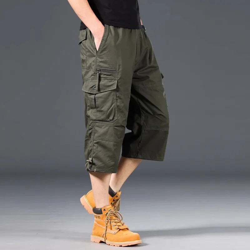 Cargo-Shorts knielang elastischer Bund mehrere Taschen