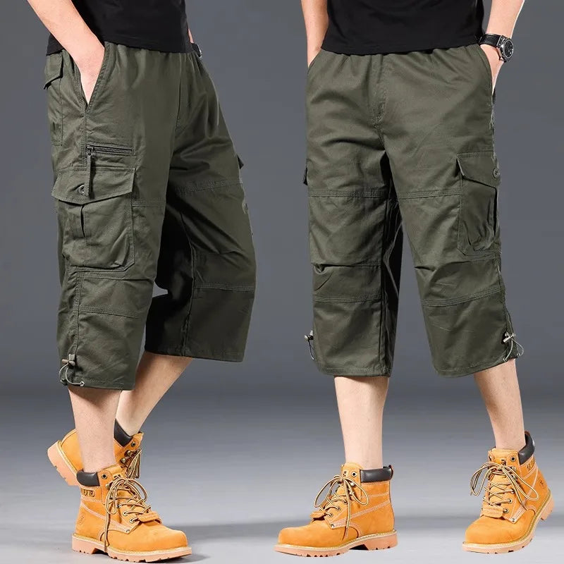 Cargo-Shorts knielang elastischer Bund mehrere Taschen