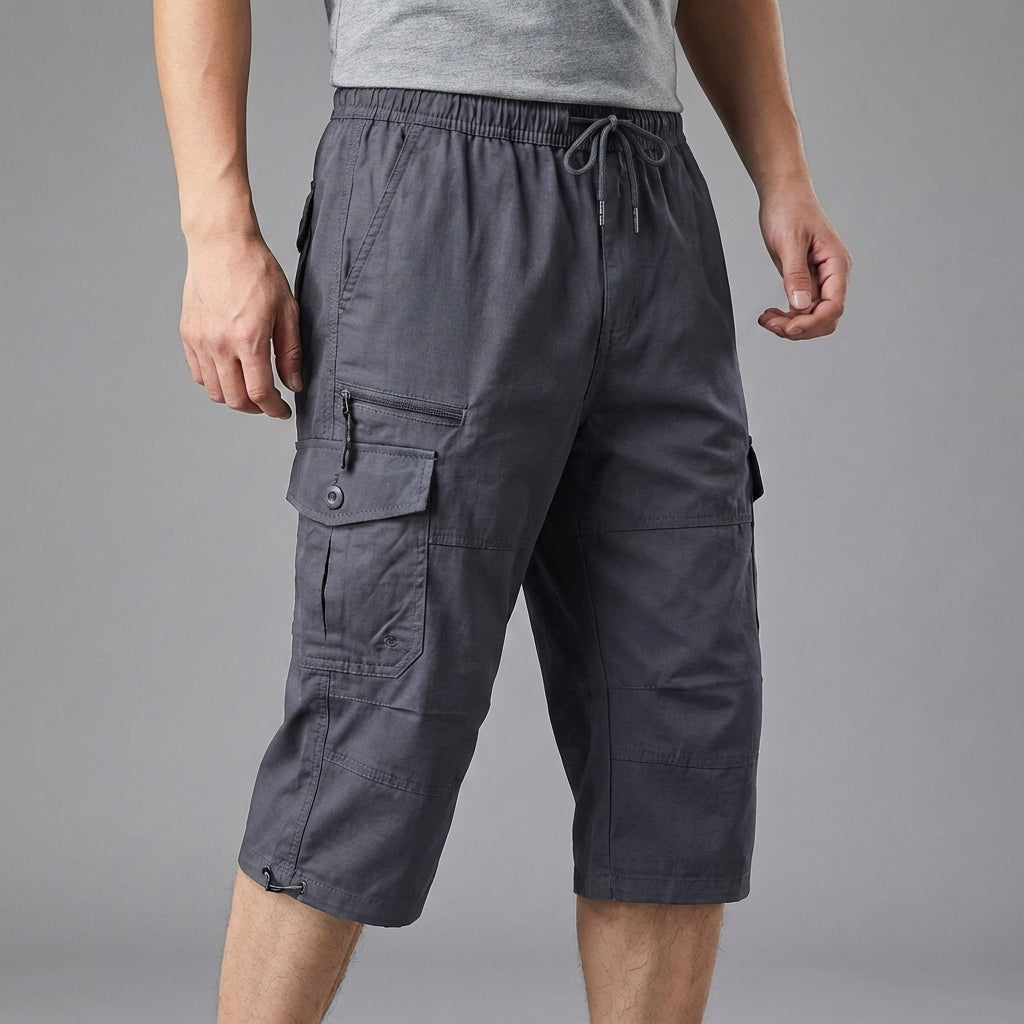 Cargo-Shorts knielang elastischer Bund mehrere Taschen