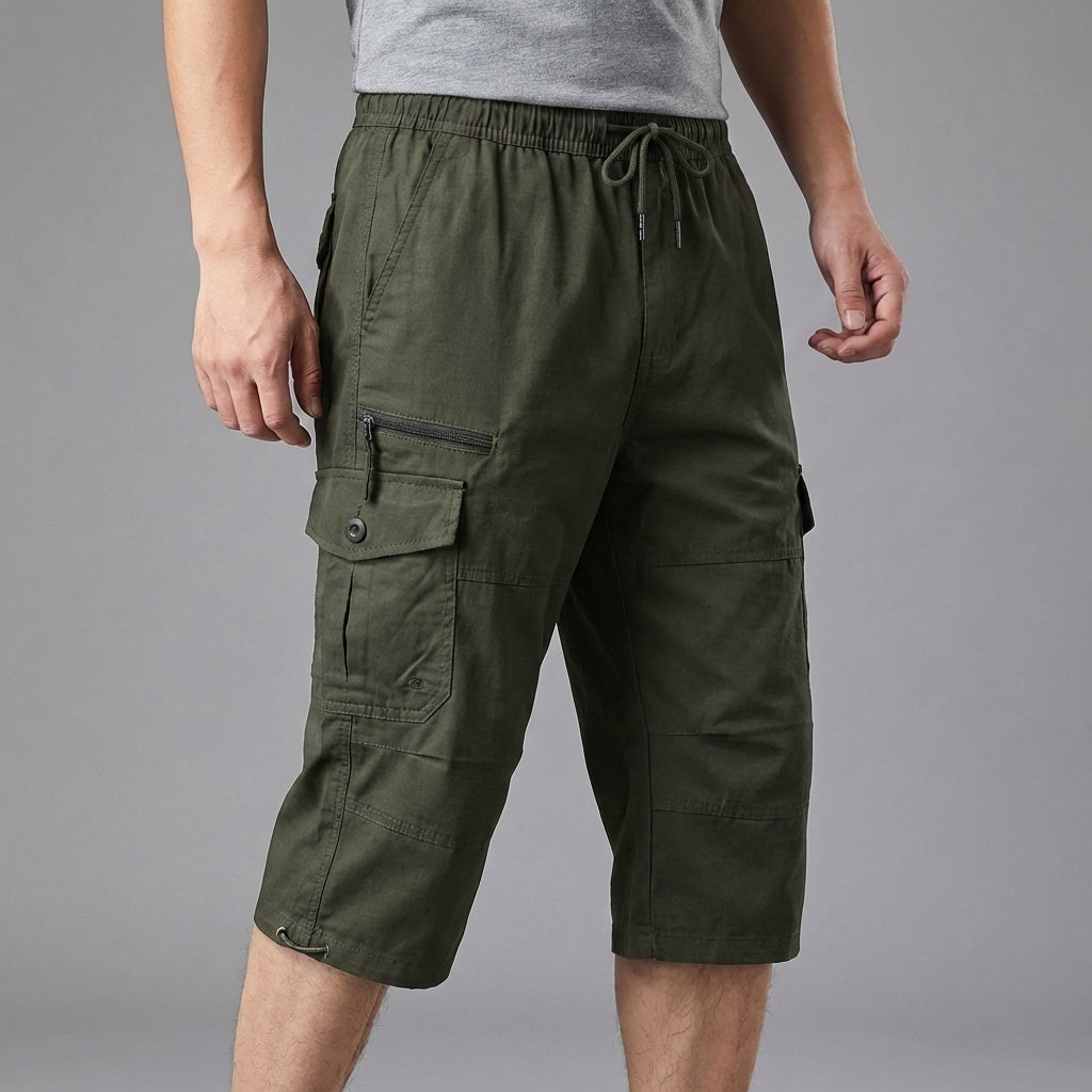Cargo-Shorts knielang elastischer Bund mehrere Taschen