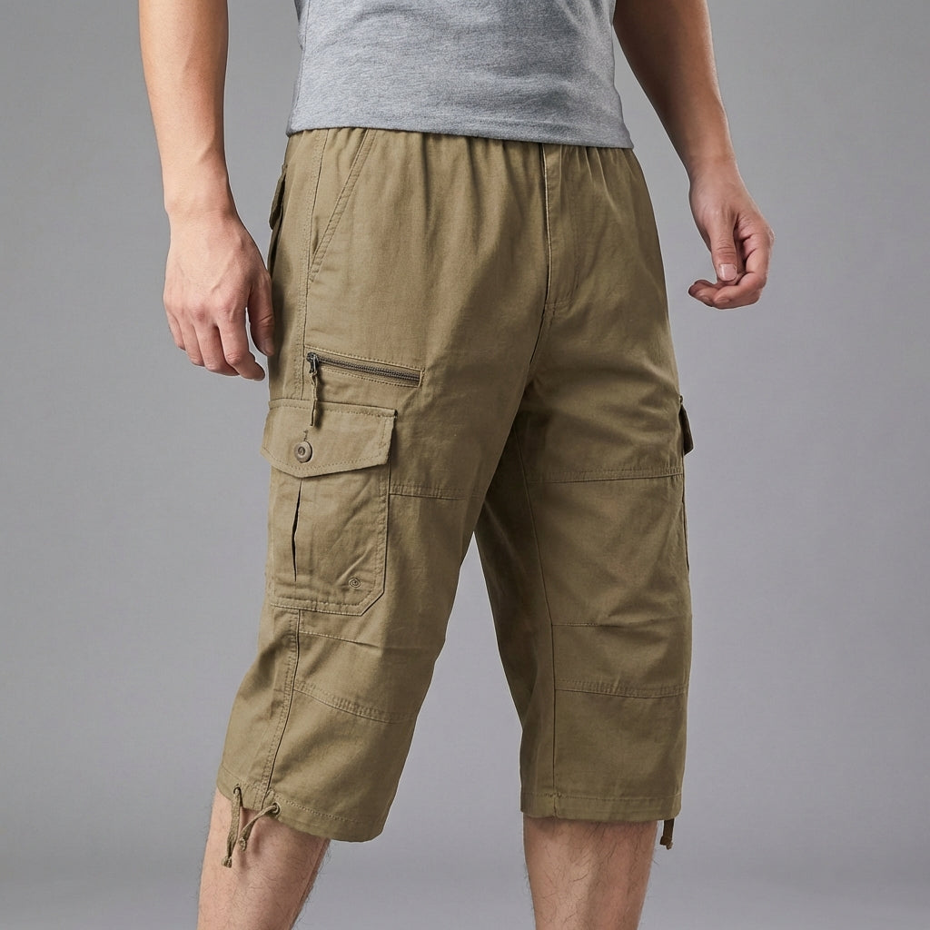 Cargo-Shorts knielang elastischer Bund mehrere Taschen