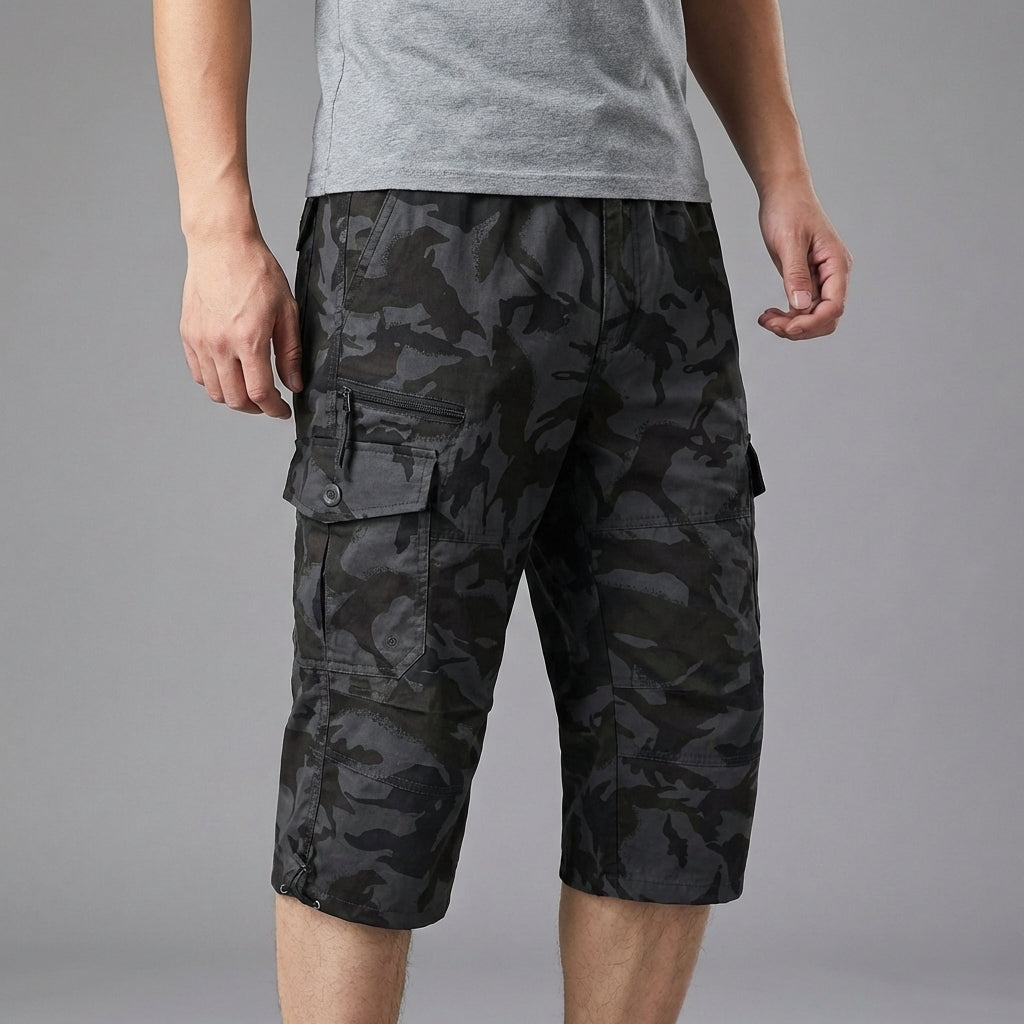 Cargo-Shorts knielang elastischer Bund mehrere Taschen