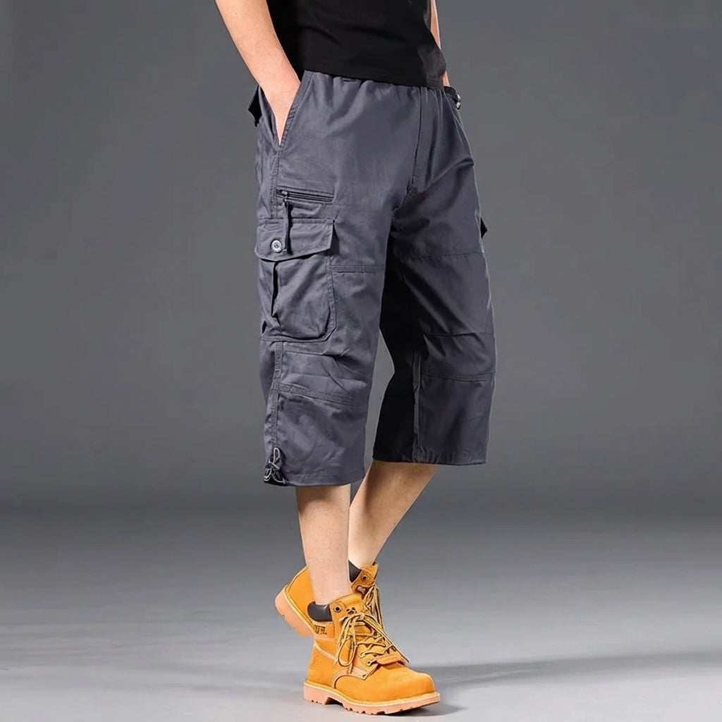 Cargo-Shorts knielang elastischer Bund mehrere Taschen