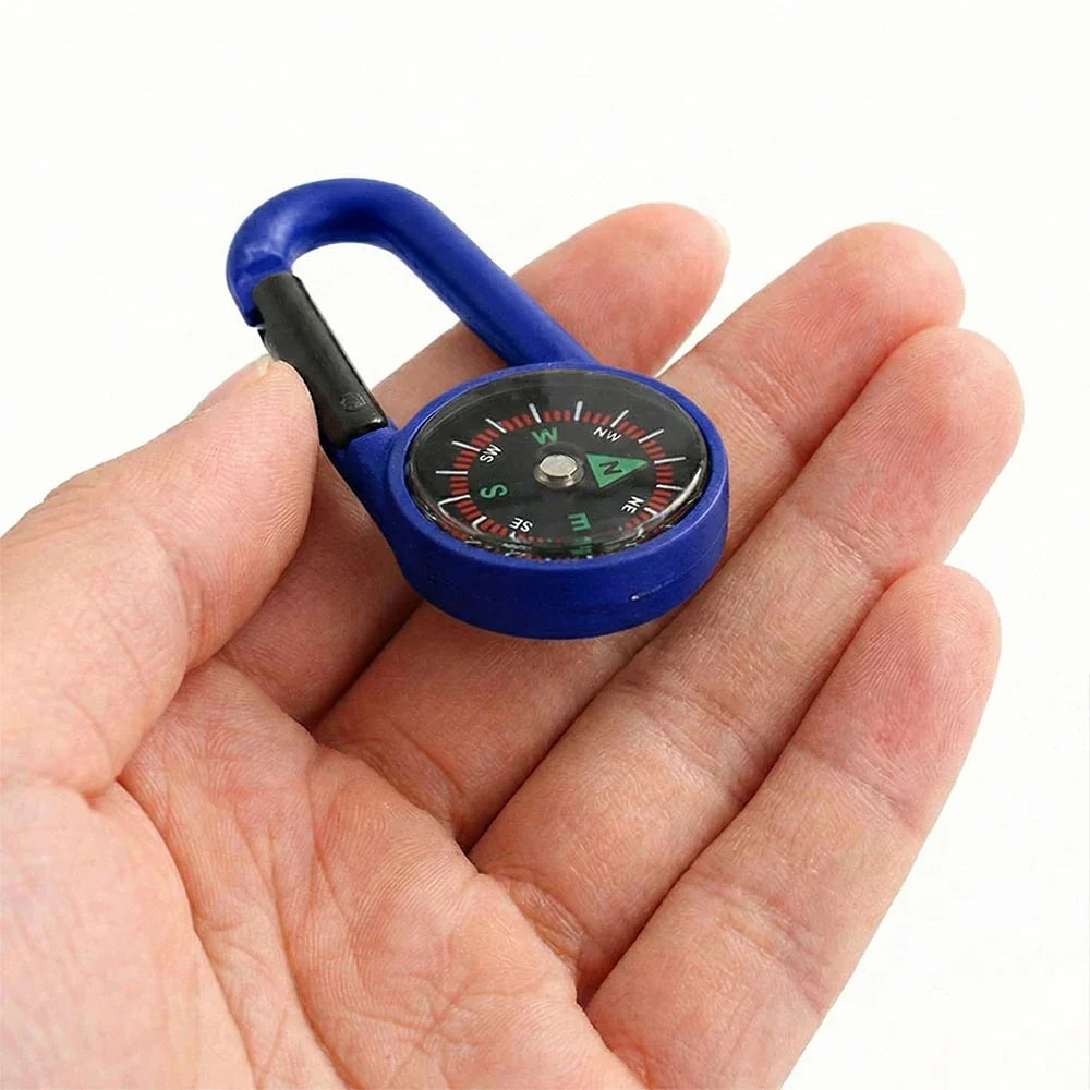 Mini Karabiner-Kompass mit Federklinke und integrierten Kompass