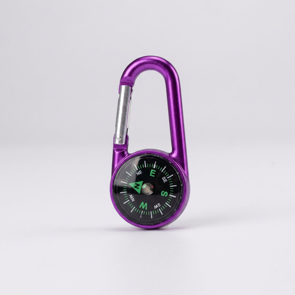 Mini Karabiner-Kompass mit Federklinke und integrierten Kompass
