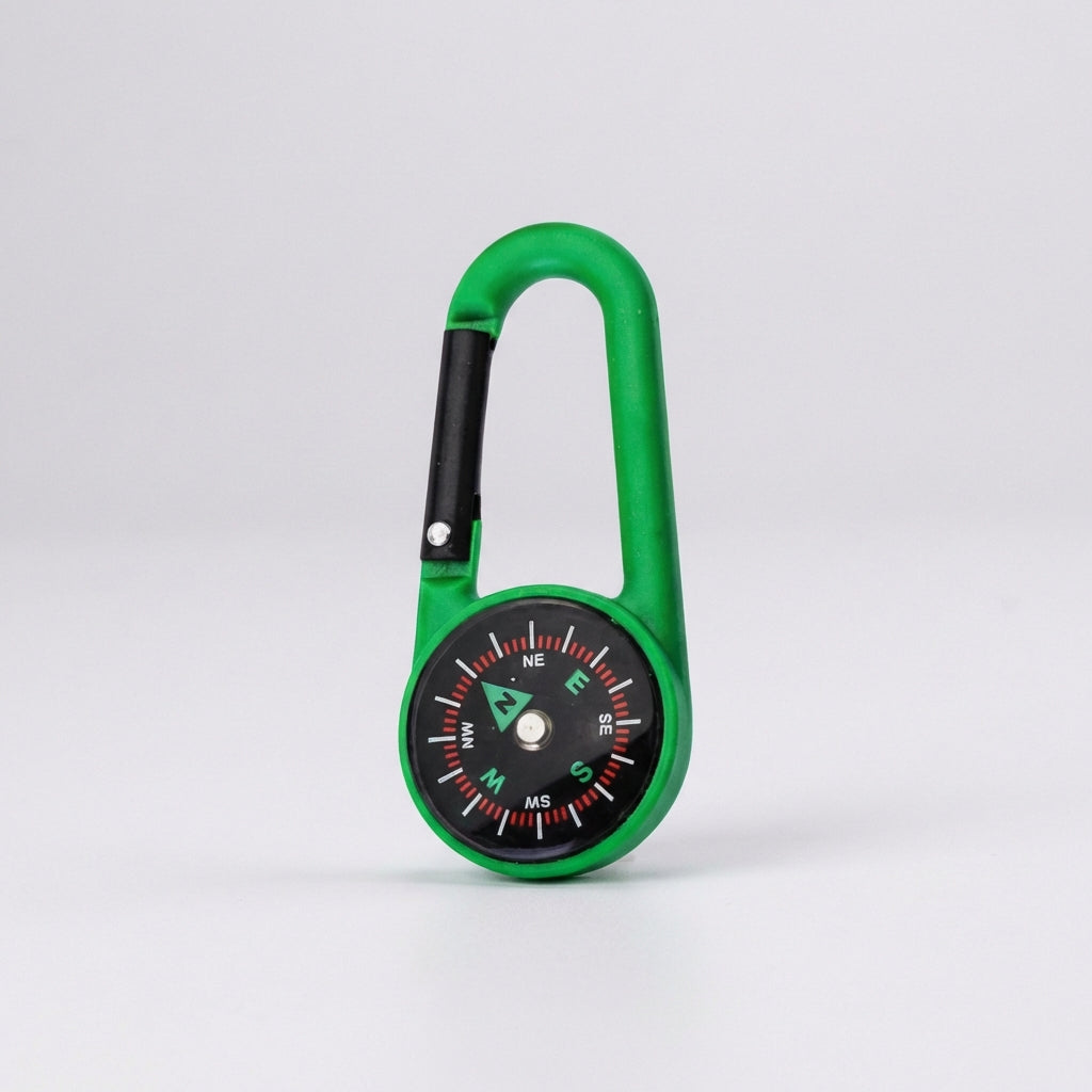 Mini Karabiner-Kompass mit Federklinke und integrierten Kompass