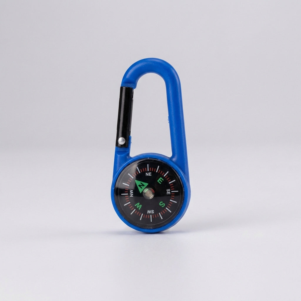 Mini Karabiner-Kompass mit Federklinke und integrierten Kompass