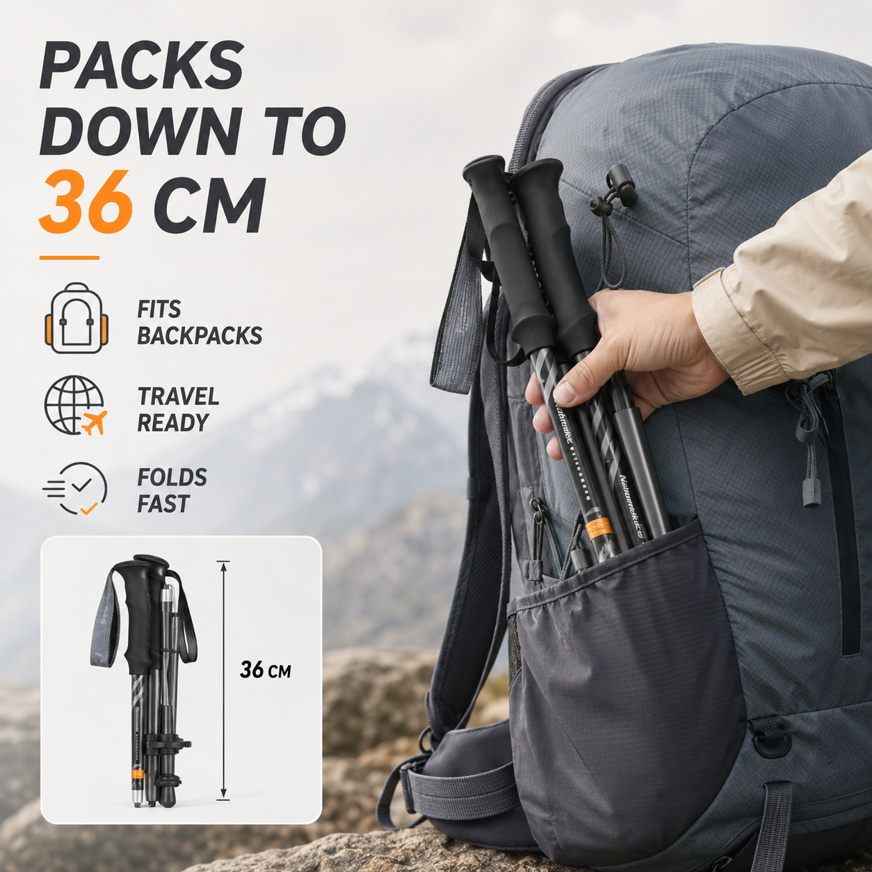 Nordspur | TrailNova Ultraleichte Zusammenklappbare Trekking-Stöcke