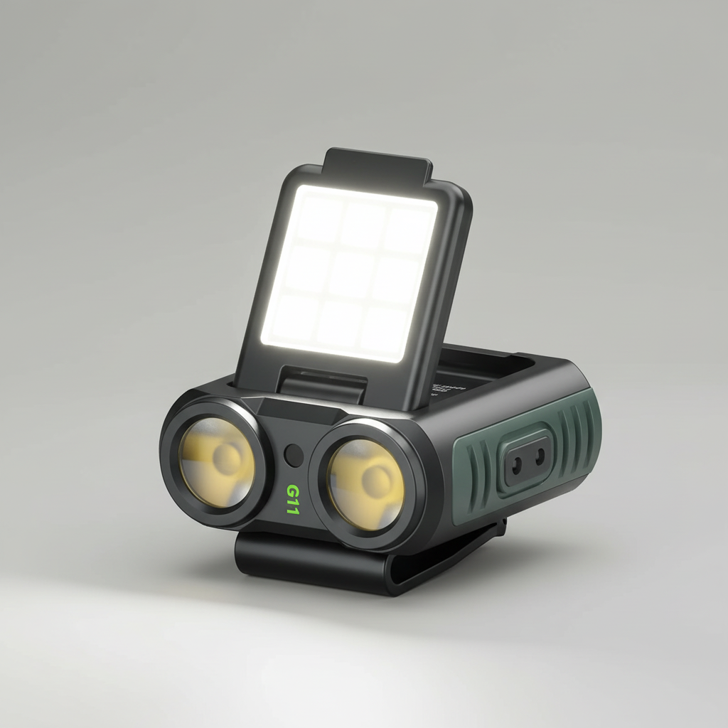USB-Stirnlampe mit dualen LED-Strahlen, Bewegungssensor und Klippbefestigung