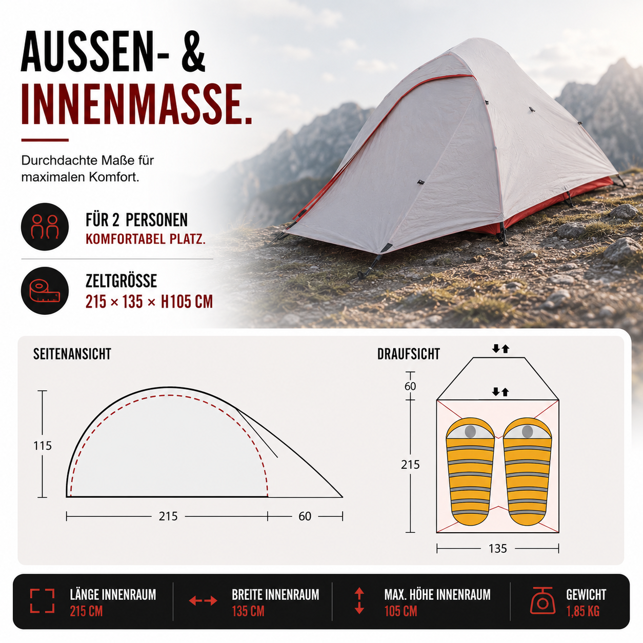 Nordspur | TrailSerein Ultraleichtes Zwei-Personen-Zelt