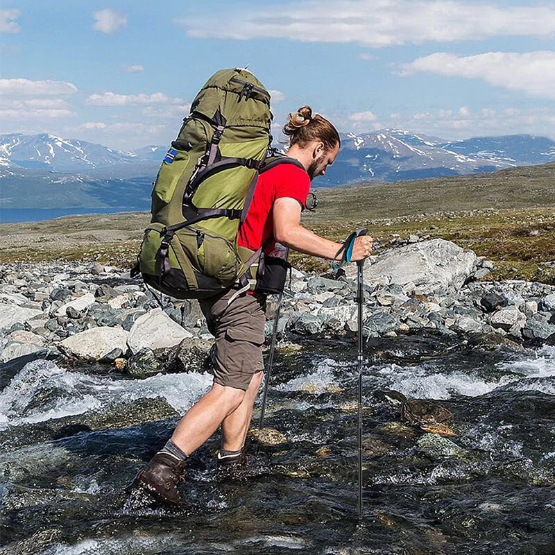 Ultraleichte faltbare Trekkingstöcke mit EVA-Griff und Wolframspitzen