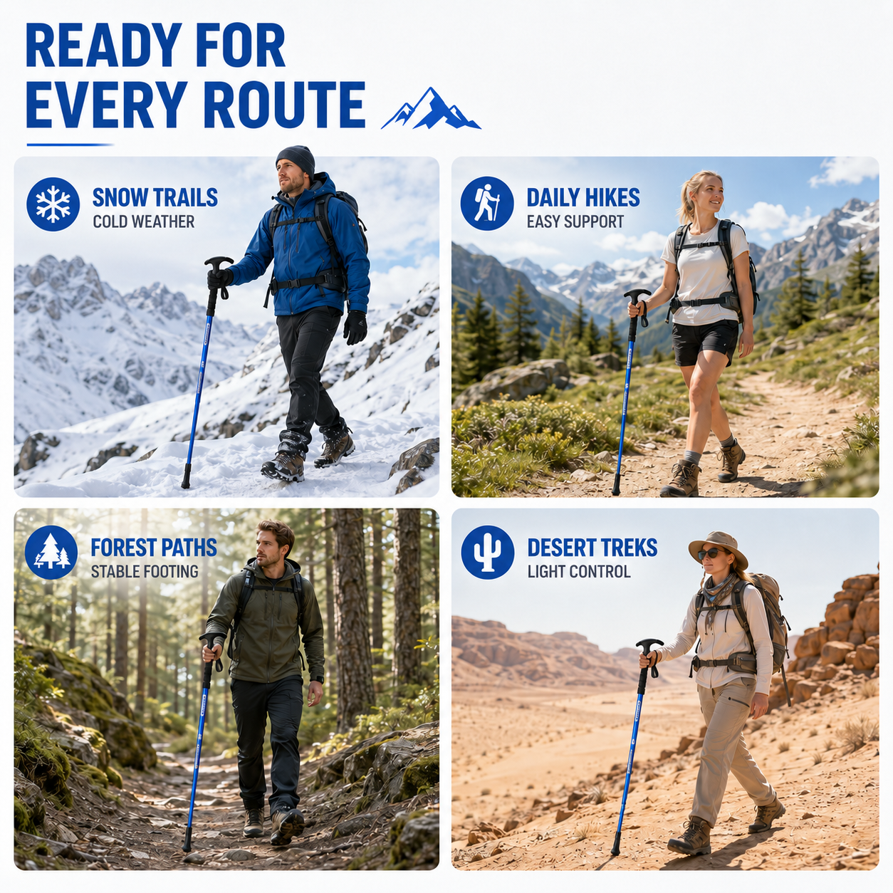 Nordspur | Trailara Faltbarer Teleskop-Trekkingstab